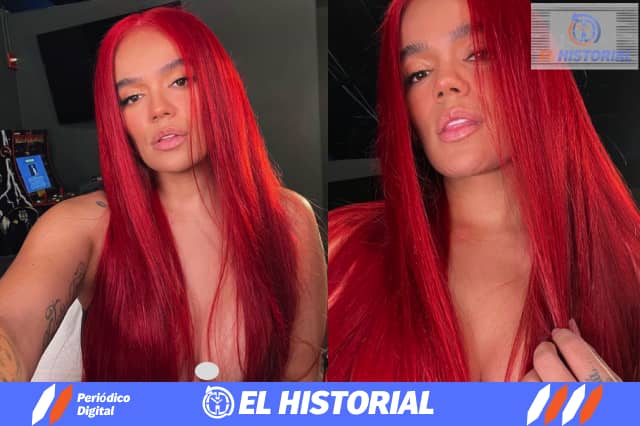 karol g cabello rojo sube fotos